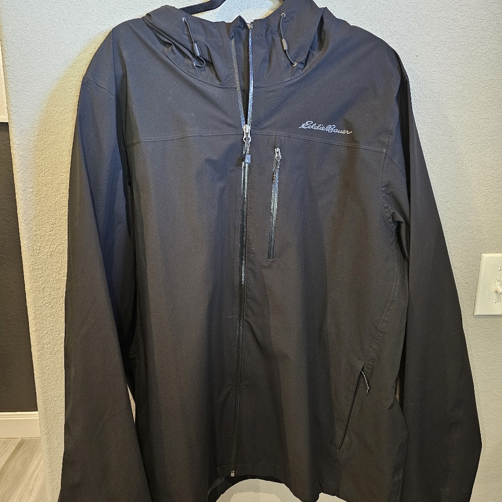Eddie Bauer Men's Dark Black Raincoat